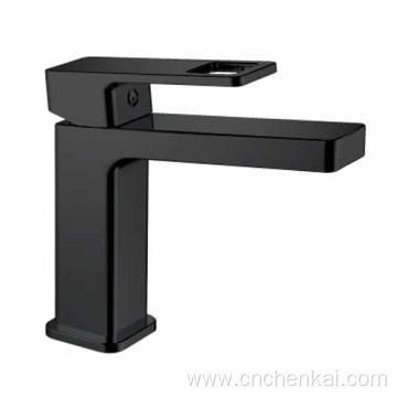 Black Deck Mounted Single Lever Basin Mixer